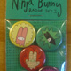 Ninja Bunny Badgeset 2, closeup